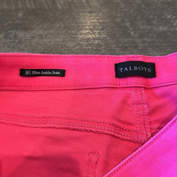 Talbots Flawless 5 Pocket Slim Ankle Pink Jeans Size 10 - Picture 7 of 9